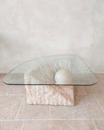 Vintage stenen travertin magnussen tafel, Huis en Inrichting, Tafels | Salontafels, Ophalen, Rechthoekig, Minder dan 50 cm