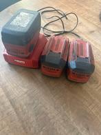 Hilti 36v 6.0ah accu’s incl lader, Ophalen of Verzenden, Gebruikt