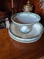 Antieke fruit of sla set art nouveau Verdun Sarreguemines, Antiek en Kunst, Antiek | Keramiek en Aardewerk, Ophalen of Verzenden