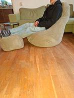 Comfortabele zitzak met poef 'Loft25', Ophalen, Gebruikt, Beige, Zitzak