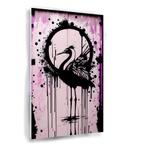 Banksy flamingo schilderij 90x135cm Forex + Ophangsysteem, Huis en Inrichting, Woonaccessoires | Schilderijen, Tekeningen en Foto's
