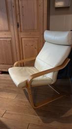 Leren stoel fauteuil poang wit beige, Ophalen, Gebruikt, 75 tot 100 cm, 50 tot 75 cm