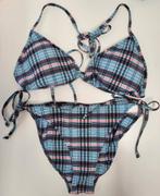 Hunkemöller halterbikini, maat 38 B, Blauw, Ophalen of Verzenden, Zo goed als nieuw, Bikini