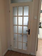 Witte Opdekdeur met Glas - Links Draaiend, Doe-het-zelf en Verbouw, Ophalen, Glas, Binnendeur, 200 tot 215 cm