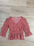 Mooi blousje roze met zwart van Bien Bleu maat XS, Kleding | Dames, Ophalen of Verzenden, Zo goed als nieuw, Lange mouw, Roze