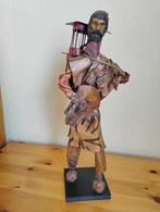 Handgemaakte pop van papier mache man met vogelkooi Mexico, Verzamelen, Poppen, Ophalen of Verzenden, Zo goed als nieuw, Pop