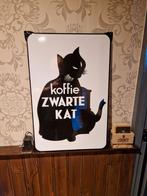 Zwarte kat emaille bord, Verzamelen, Merken en Reclamevoorwerpen, Ophalen of Verzenden, Zo goed als nieuw, Reclamebord