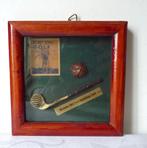 vintage golfspullen in kijkkastje, diorama, Sport en Fitness, Golf, Ophalen of Verzenden, Zo goed als nieuw, Overige typen, Overige merken