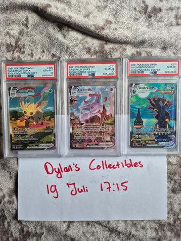 Eeveelutions PSA 10 - Moonbreon / Leafeon / Espeon beschikbaar voor biedingen