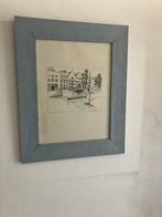 Vintage tekening met lijst, Ophalen of Verzenden