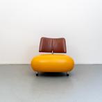 1x Leolux Pallone fauteuil kleurstelling geel/bruin, Huis en Inrichting, Fauteuils, Ophalen of Verzenden, Zo goed als nieuw, Leer