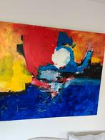 Uniek Kleurrijk  schilderij 120x100 cm Piet Bragt, Ophalen of Verzenden