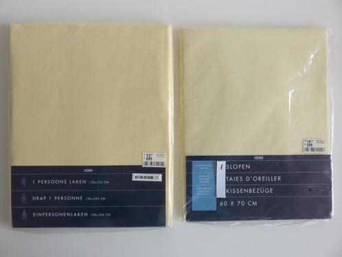 Hema eenpersoons laken 150x 255 cm met 1 kussensloop 60x70cm, Huis en Inrichting, Slaapkamer | Beddengoed, Nieuw, Hoeslaken of Sloop