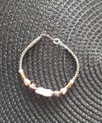 armband turquoise bruin waxkoord schelp geknoopt boho stijl, Overige materialen, Gebruikt, Bruin, Ophalen of Verzenden