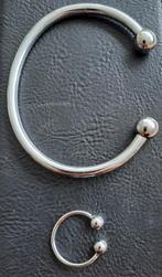 Zilverkleurige BOEI ARMBAND en bijpassende RING, Ophalen of Verzenden, Zo goed als nieuw, Zilver, Overige materialen