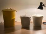 IKEA Knodd afvalemmers - 2x wit, 1x geel, Huis en Inrichting, Woonaccessoires | Prullenbakken, Ophalen, Gebruikt, Metaal, Minder dan 50 cm