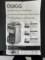 Quigg Koffiezetapparaat met Bonenmaler, Koffiemachine, Zo goed als nieuw, 4 tot 10 kopjes, Koffiebonen