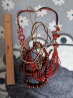 vintage kettingen, Sieraden, Tassen en Uiterlijk, Kettingen, Overige materialen, Verzenden, Rood, Gebruikt