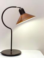 Vintage jaren 60/70 OMI tafellamp met glazen kap, bruin, Huis en Inrichting, Lampen | Tafellampen, Ophalen, Gebruikt, 50 tot 75 cm