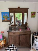 Kastje met marmeren blad en spiegel, Antiek en Kunst, Ophalen