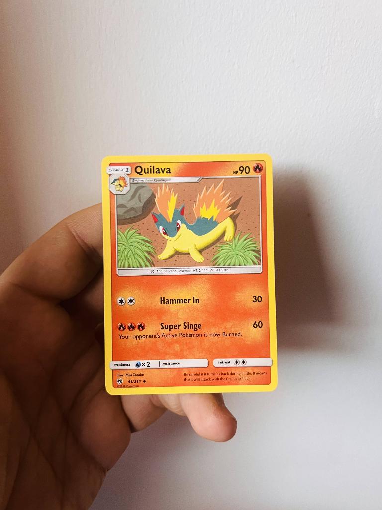 Quilava 41/214 Lost Thunder Pokemon, Verzenden, Zo goed als nieuw, Losse kaart, Foil
