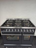 ZGAN Boretti antraciet 6 pits dubbele oven 90 cm, Ophalen, 60 cm of meer, Zo goed als nieuw, Energieklasse A of zuiniger