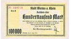 Duitsland 100.000 Mark 1923 Tegoedbon Worms am Rhein