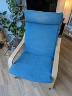 Ikea Poang Stoel - Blauw, Huis en Inrichting, Ophalen, Hout, Gebruikt, 50 tot 75 cm