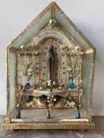 Oud huisaltaar met Agnus Dei en Paasnagel, Antiek en Kunst, Antiek | Religie, Ophalen