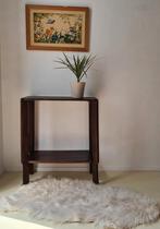 Vintage bijzettafel tafeltje, Ophalen, Zo goed als nieuw, Rechthoekig, Hout