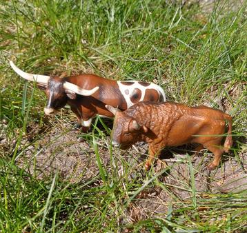Schleich Germany Texas longhorn en wisent / bizon 2002 goed beschikbaar voor biedingen