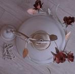 Mooie als nieuwe hanglamp met wit glazen kap en rozen, Huis en Inrichting, Lampen | Hanglampen, Ophalen of Verzenden, Zo goed als nieuw