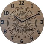 Themaklok met een Sunbeam motor logo, Ophalen of Verzenden, Nieuw, Wandklok