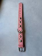 Roze (echte) lederen halsband hond., Ophalen of Verzenden, Zo goed als nieuw