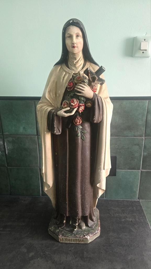 Authentiek Theresia van Liseux Beeld - Handbeschilderd Gips, Antiek en Kunst, Antiek | Religie, Ophalen