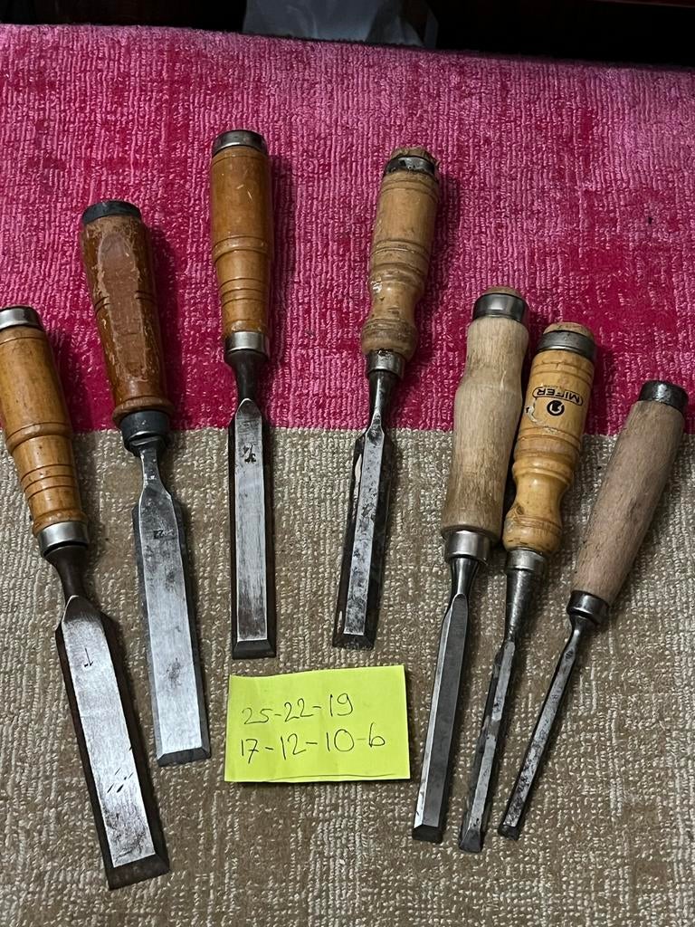 Set van 7 Houtb beitels, Ophalen of Verzenden, Gebruikt