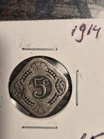 Zeldzame 5 Cent 1914 - Wilhelmina!, Ophalen of Verzenden, Koningin Wilhelmina, 5 cent, Losse munt