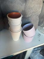 Bloempotten Set - Wit & Lila, Gebruikt, Rond, Binnen, Ophalen of Verzenden