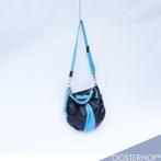 Dames Hand / Schouder Tas Zwart Turquoise Blauw Met Ritsen, Sieraden, Tassen en Uiterlijk, Tassen | Damestassen, Gebruikt, Ophalen of Verzenden