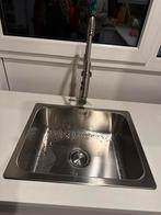 Inbouwspoelbak + Keukenmengkraan RVS, Huis en Inrichting, Nieuw, Minder dan 100 cm, Grijs, 25 tot 50 cm