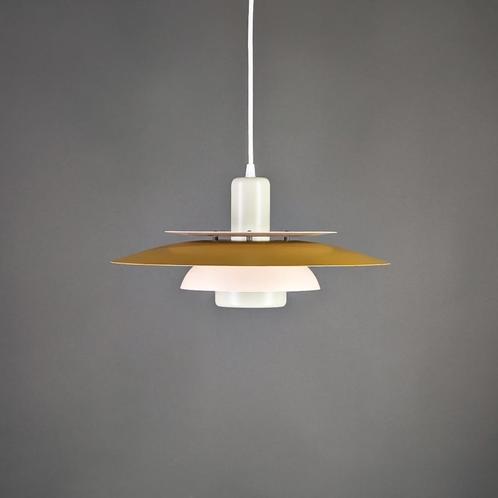 Mooie kaki en beige lamp, meerlaagse lamp vintage hanglamp, Huis en Inrichting, Lampen | Hanglampen, Zo goed als nieuw, Minder dan 50 cm