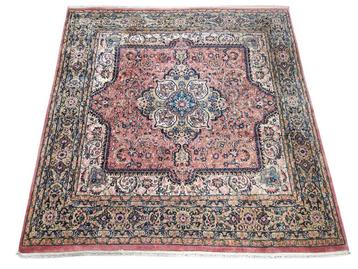 Handgeknoopt Perzisch wol Kirman tapijt vierkant 188x188cm beschikbaar voor biedingen