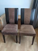 Gratis eetkamerstoelen 2x, Ophalen, Gebruikt, Bruin, Twee