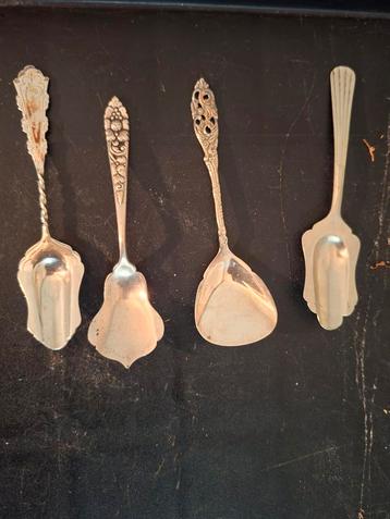 Vintage verzilverde Suikerlepeltjes - Set van 4 beschikbaar voor biedingen