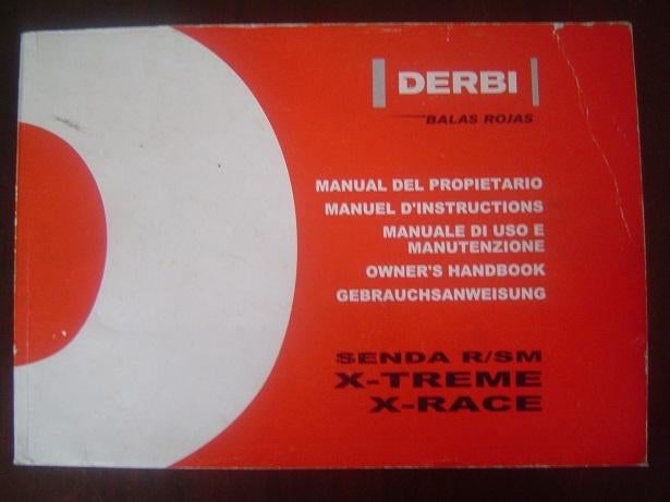 Derbi Senda R/SM X-Treme X-Race 2005 owner's handbook, Ophalen of Verzenden, Gebruikt