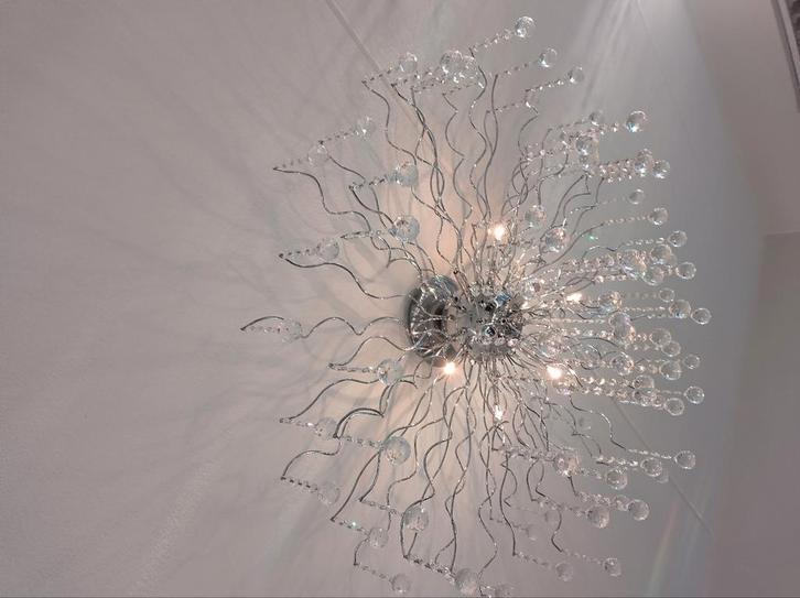 Kristallen lamp, Huis en Inrichting, Lampen | Plafondlampen, Zo goed als nieuw, Ophalen