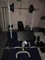 Fitness bank Physionics met Halters etc .Amper gebruikt, Sport en Fitness, Ophalen, Zo goed als nieuw, Fitnessbank