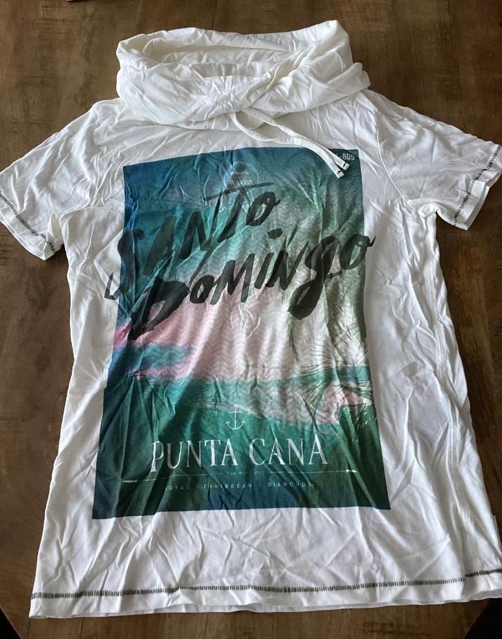 Revelation col t-shirt - Maat: S, Kleding | Heren, T-shirts, Zo goed als nieuw, Wit, Ophalen of Verzenden