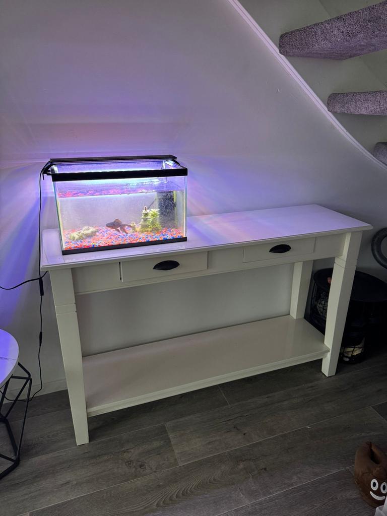 Witte ladekast met 2 lades, Ophalen, Minder dan 50 cm, 100 tot 150 cm, W