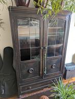 Houten Vitrinekast met deurtjes, klassiek, Folkart., Ophalen, Gebruikt, 100 tot 150 cm, 150 tot 200 cm